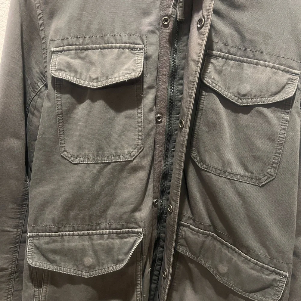 Men’s L.O.G.G. H&M Military Green Field Unisex Jacket w Hood - Picture 5 of 13